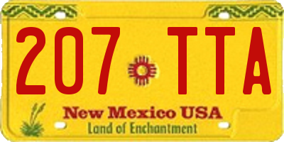 NM license plate 207TTA