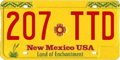 NM license plate 207TTD