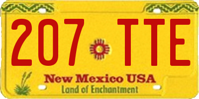 NM license plate 207TTE