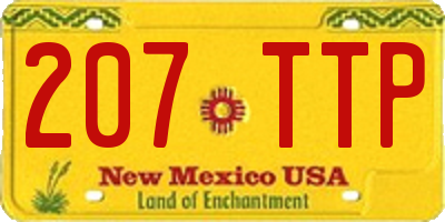 NM license plate 207TTP