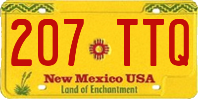 NM license plate 207TTQ