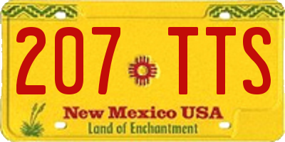 NM license plate 207TTS