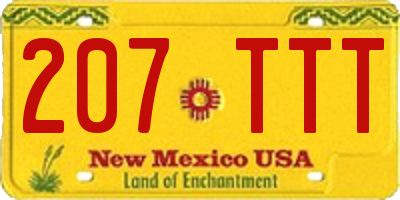 NM license plate 207TTT