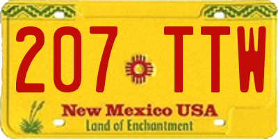NM license plate 207TTW