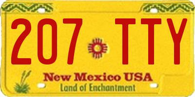 NM license plate 207TTY