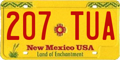 NM license plate 207TUA