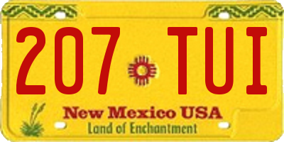 NM license plate 207TUI
