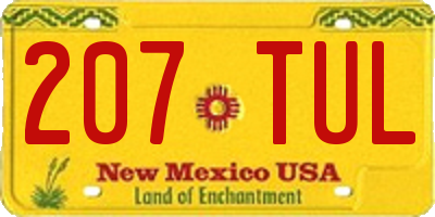 NM license plate 207TUL