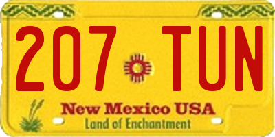 NM license plate 207TUN