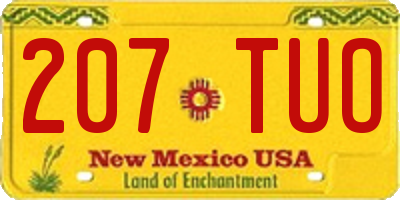 NM license plate 207TUO