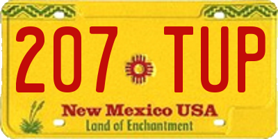 NM license plate 207TUP