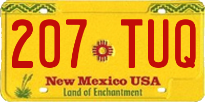 NM license plate 207TUQ