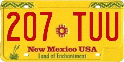 NM license plate 207TUU