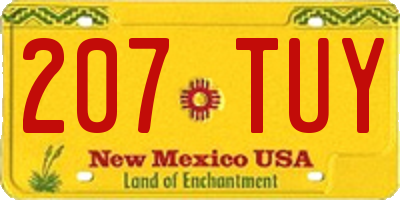 NM license plate 207TUY
