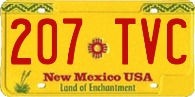NM license plate 207TVC