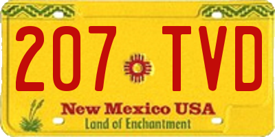NM license plate 207TVD