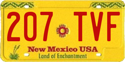 NM license plate 207TVF