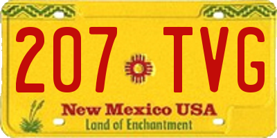 NM license plate 207TVG