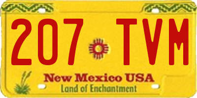 NM license plate 207TVM