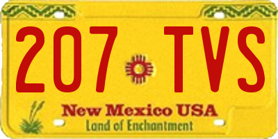 NM license plate 207TVS