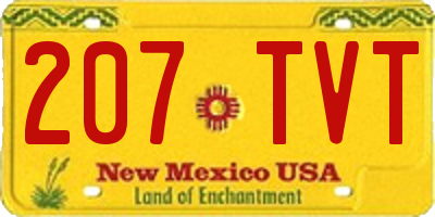 NM license plate 207TVT
