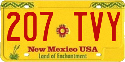 NM license plate 207TVY