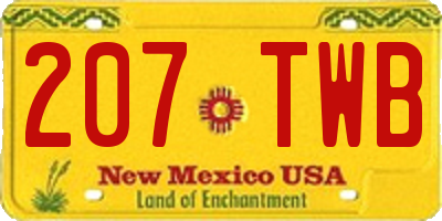 NM license plate 207TWB