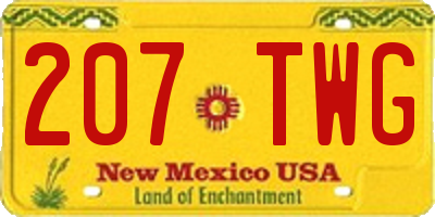 NM license plate 207TWG
