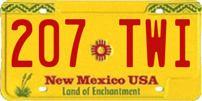 NM license plate 207TWI