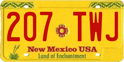 NM license plate 207TWJ