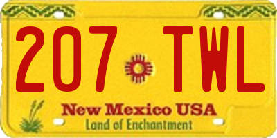 NM license plate 207TWL