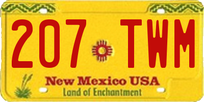 NM license plate 207TWM