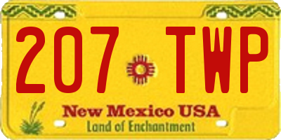 NM license plate 207TWP