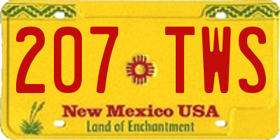 NM license plate 207TWS
