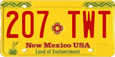 NM license plate 207TWT