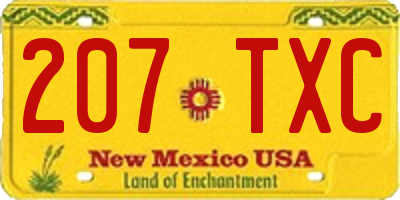 NM license plate 207TXC