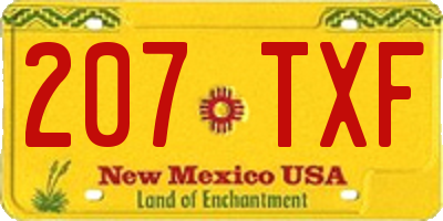 NM license plate 207TXF
