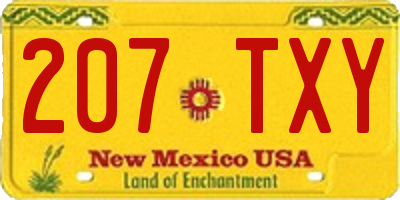 NM license plate 207TXY