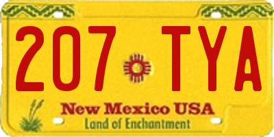 NM license plate 207TYA