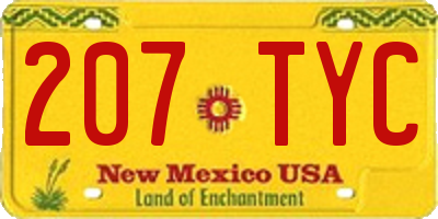 NM license plate 207TYC