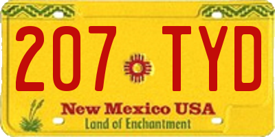 NM license plate 207TYD
