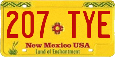 NM license plate 207TYE