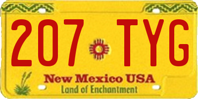 NM license plate 207TYG