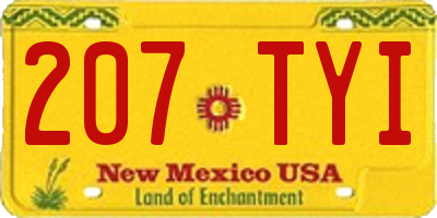 NM license plate 207TYI