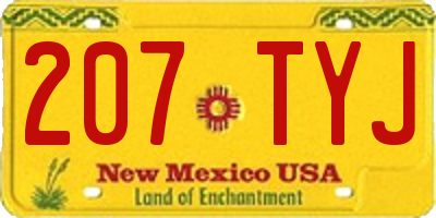 NM license plate 207TYJ