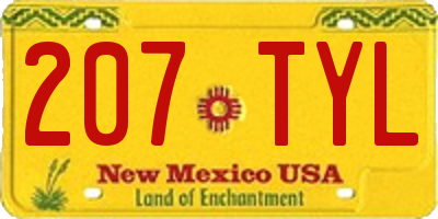 NM license plate 207TYL