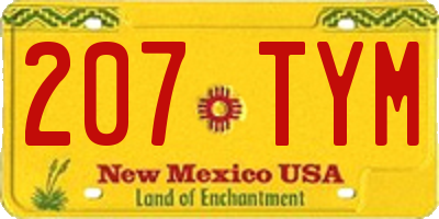 NM license plate 207TYM
