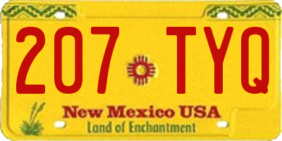NM license plate 207TYQ