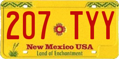 NM license plate 207TYY