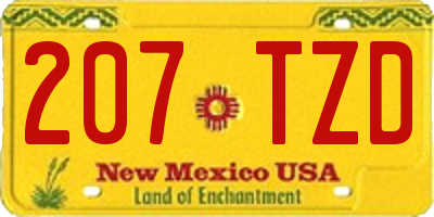 NM license plate 207TZD